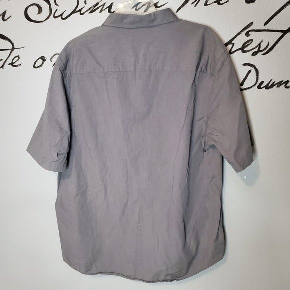 Alfani Men's Gray Button Up Short Sleeve Shirt, XXL - Picture 3 of 3